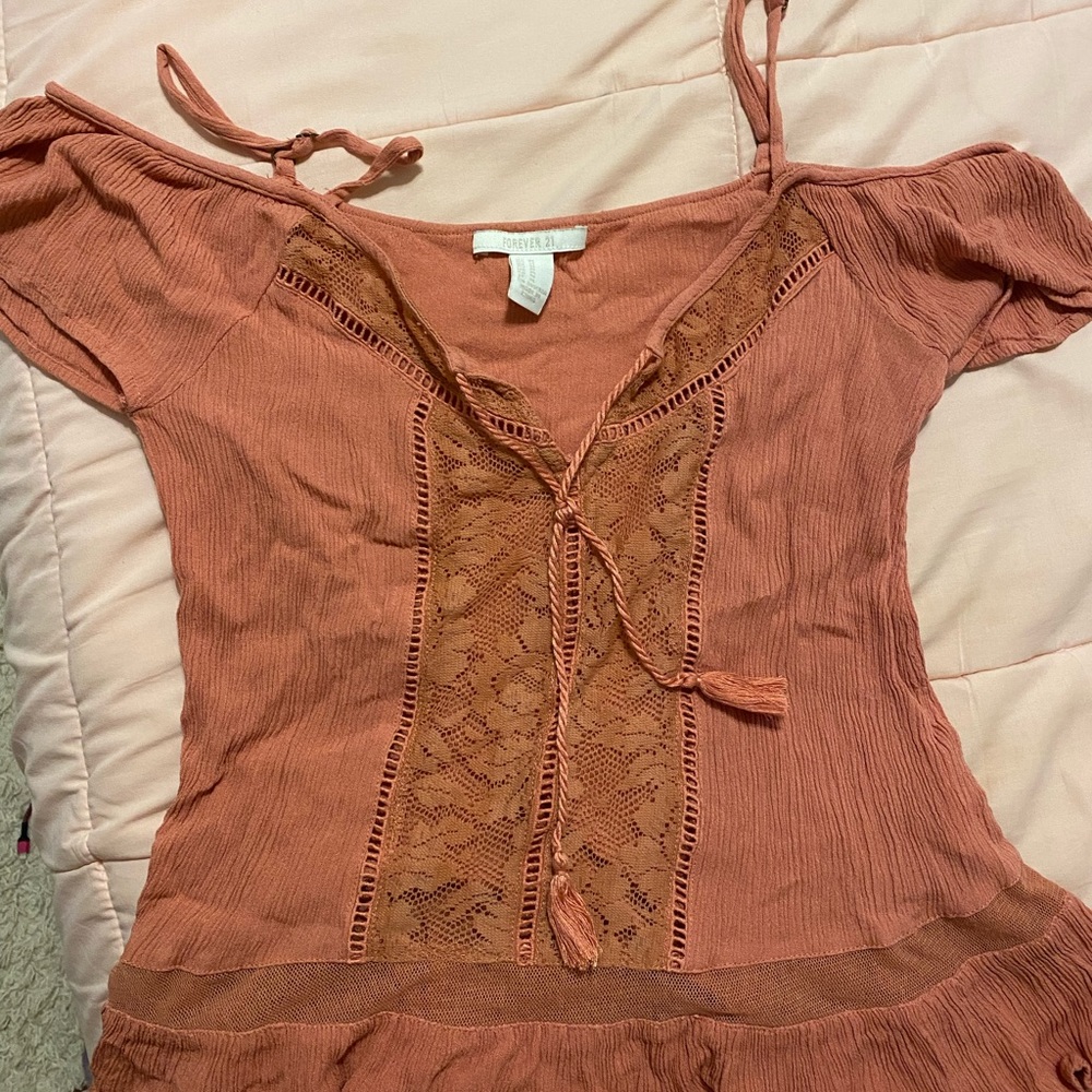 forever 21 clay lace top